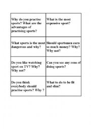 English Worksheet: sports discussion