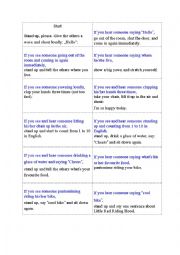 English Worksheet: Chain letter activity