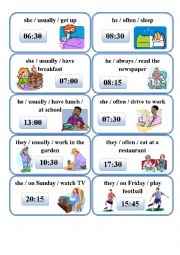 English Worksheet: SPEAKING CARDS - PRESENT SIMPLE
