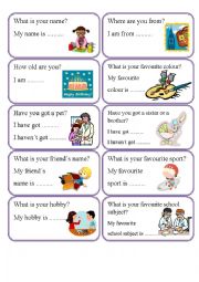 SPEAKING CARDS - QUESTIONS AND ANSWERS - 2 pages