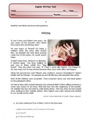 English Worksheet: Bullying: reading comprehension/ written test