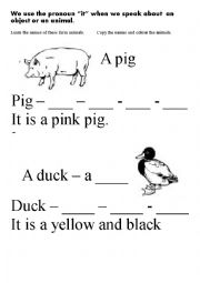 English Worksheet: farm animals