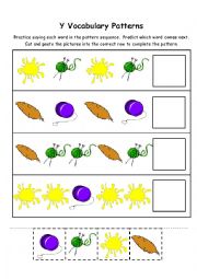 Letter Y Vocabulary Puzzles