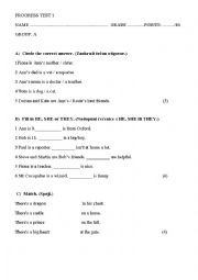 English Worksheet: Progress test
