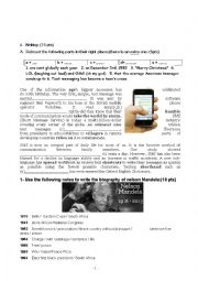 English Worksheet: writing and language tasks