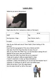 English Worksheet: fable: The Frog and the Ox
