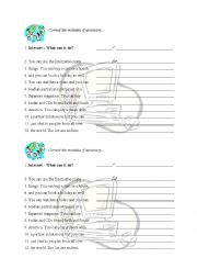 English Worksheet: Internet - grammatical mistake correction