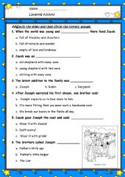 English Worksheet: listening activity