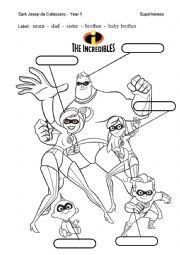 English Worksheet: The incredibles