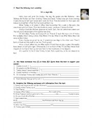 English Worksheet: Daily routine