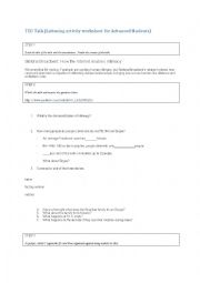 English Worksheet: Internet and intimacy-Listening worksheet based on a TED Talk