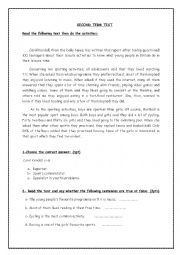 English Worksheet: test of the 2nd term 1st year