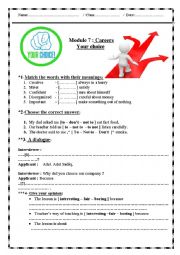 English Worksheet: your choise