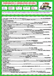 English Worksheet: Comparatives & superlatives revision + key