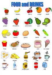 English Worksheet: Food and Drinks