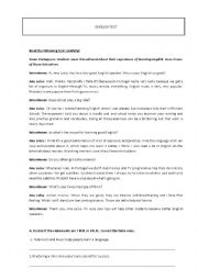 English Worksheet: Learning English