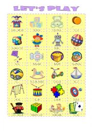 English Worksheet: Lets Play - Toys
