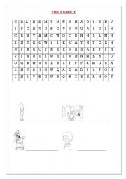 English Worksheet: The family wordsearch