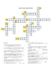 English Worksheet: Fairy tale crossword - Cinderella