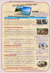 English Worksheet: HOLIDAY ADVERT(2ndpart)