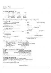test paper/worksheet present simple or present continuous/relative clauses