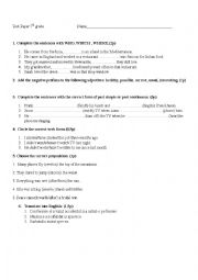 English Worksheet: relative clauses/prepositions/ negative prefixes for adjectives