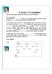 A letter of complaint