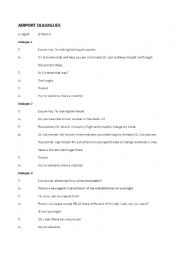 English Worksheet: Airport dialogues