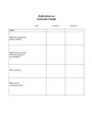 English Worksheet: Food and Family Mingle Worksheet