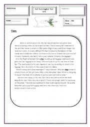 English Worksheet: Comrehensive test 2 9 th form  tunisian students