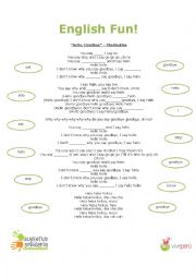 English Worksheet: Hello Goodbye - Beatles Song Activity