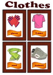 English Worksheet: Clothes. Flash-cards. Part I.