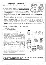 English Worksheet: 7th form test