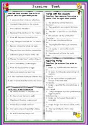 English Worksheet: Passive  Voice Test 