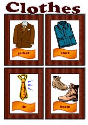 English Worksheet: Clothes. Flash-cards. Part II.