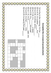 English Worksheet: what time is it?