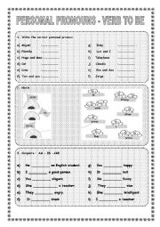 English Worksheet: PRONOUNS AND VERB TO BE