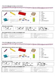 English Worksheet: School vocabulary