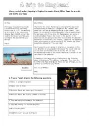 English Worksheet: A trip to England