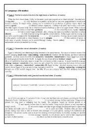 English Worksheet: Language and writing tasks about technology and tourism