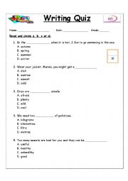 English Worksheet: Writing mechanics