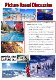 English Worksheet: Beach holiday or skiing resort?