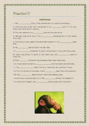English Worksheet: Reported speech, verb pattern, conditionals with key