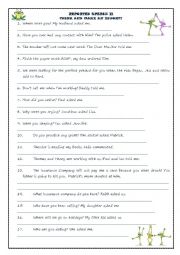 English Worksheet: Reported Speech Practice with Key