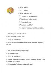 English Worksheet: Teaching Art Conversation