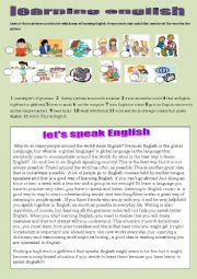 English Worksheet: learning english