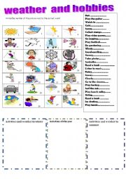 English Worksheet: weather and seasons 