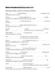 English Worksheet: Third conditional exercise n4