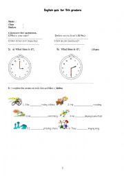 English Worksheet: quiz for lower graders