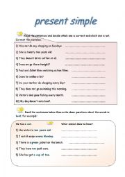 English Worksheet: present simple